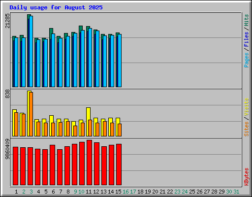 Daily usage for August 2025