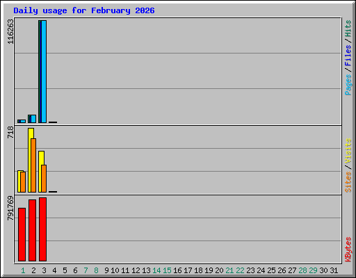 Daily usage for February 2026